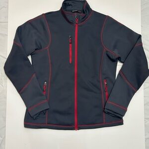 NORTHEND SPORT Women's Gray Red, Full Zip Lightweight Jacket Sz M